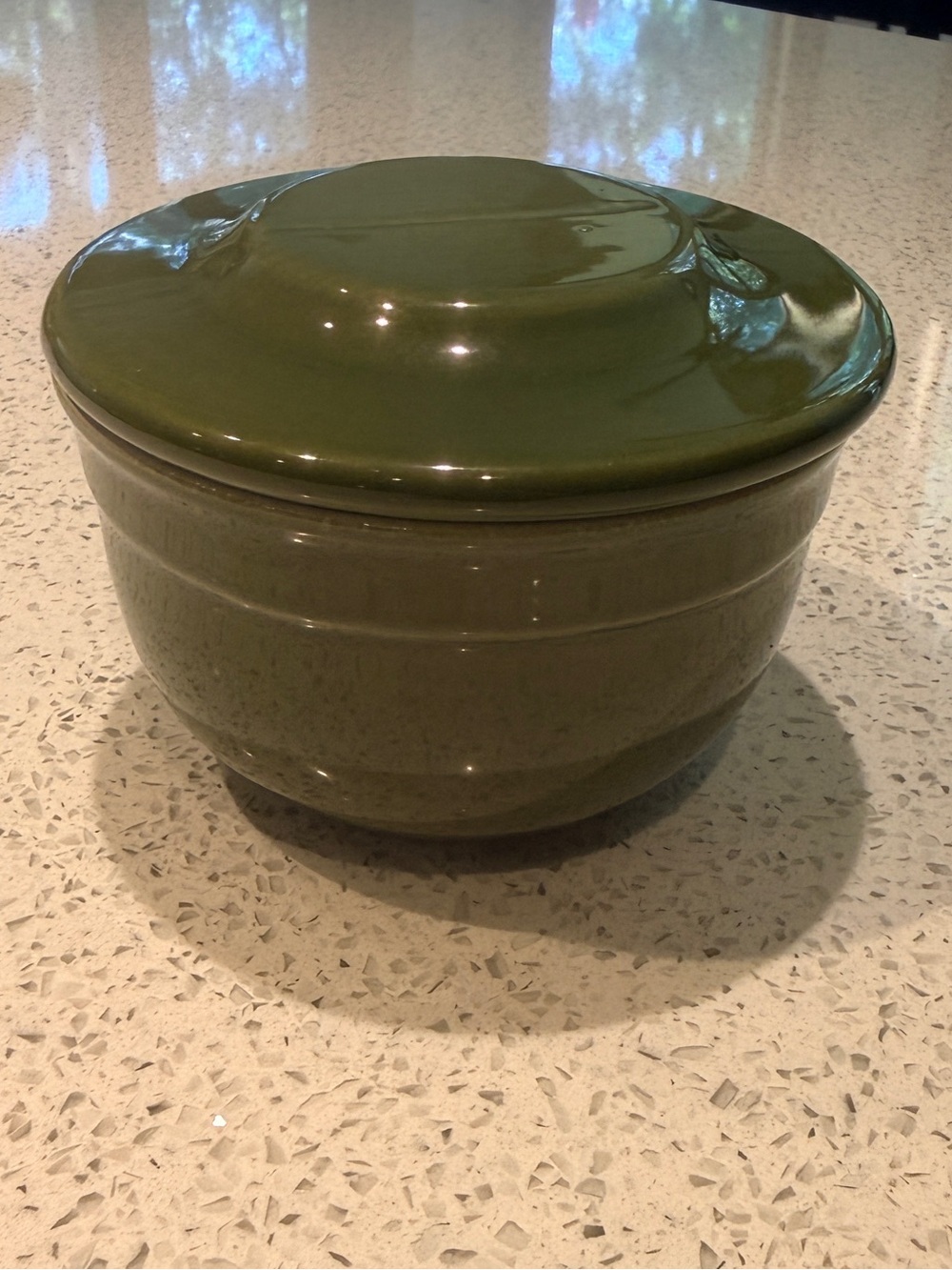 Emile Henry France Green Butter Pot Bell